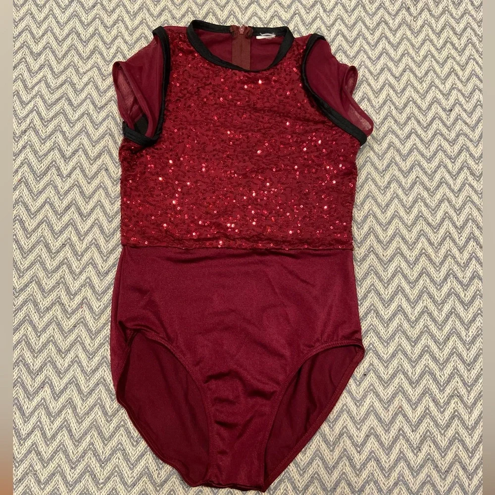 Weissman Black Cherry Style 12400 Dance Costume Child Large – Leotard & Pants